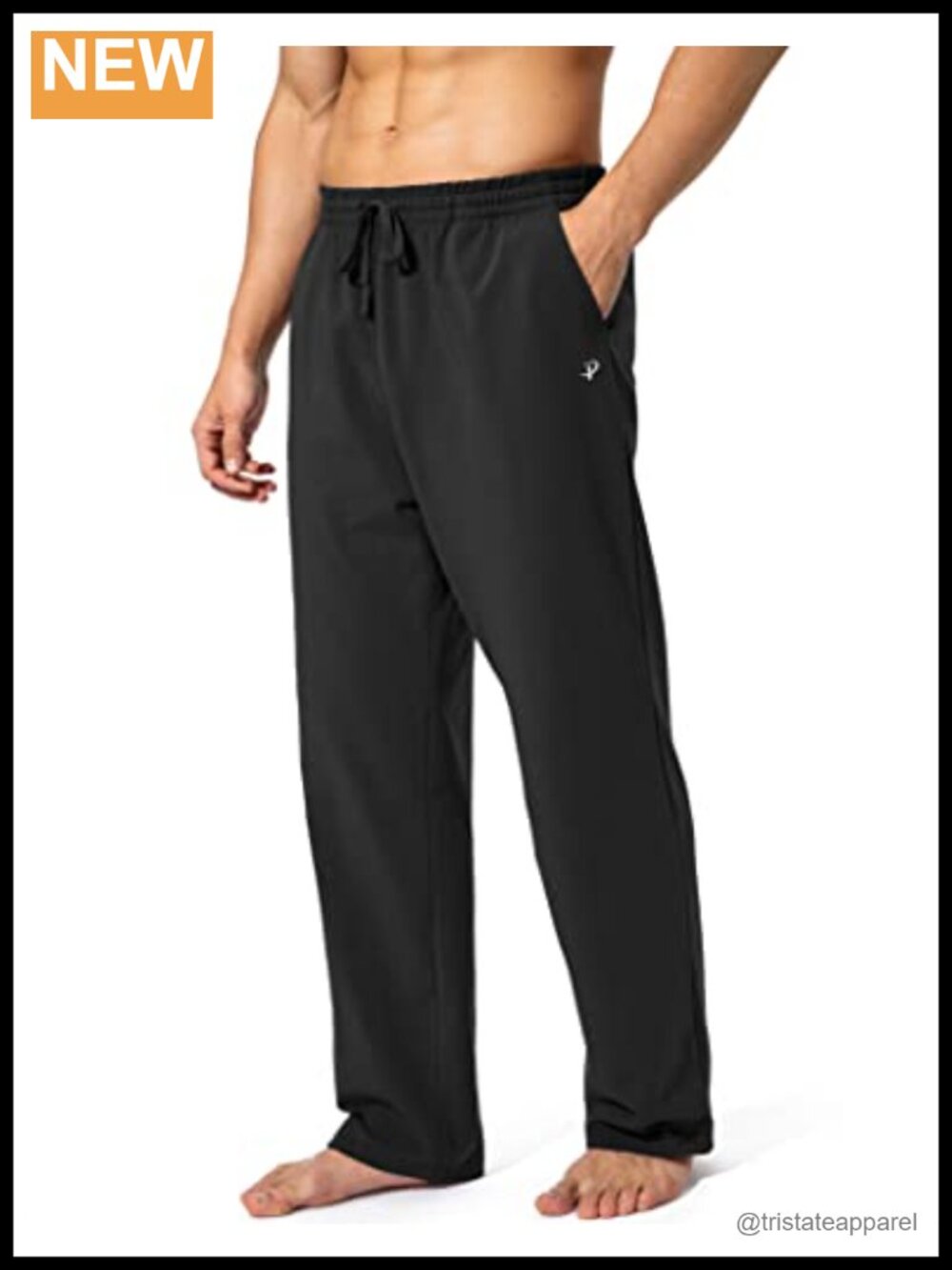 Men's Cotton Yoga Sweatpants Athletic Lounge Pants with Pockets
